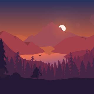 Digital forest wallpaper