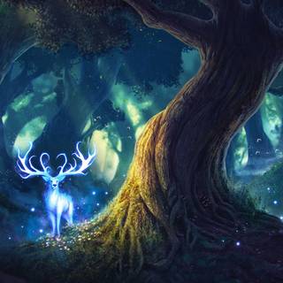 Digital forest wallpaper