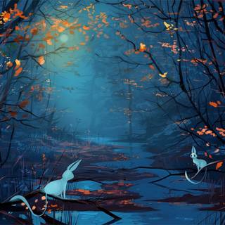 Digital forest wallpaper