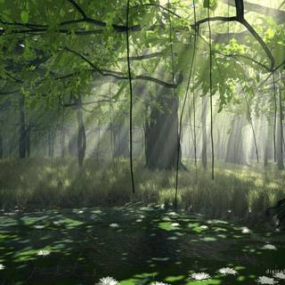 Digital forest wallpaper