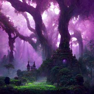 Digital forest wallpaper