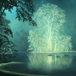 Digital forest wallpaper