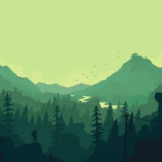 Digital forest wallpaper