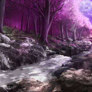 Digital forest wallpaper