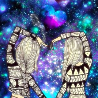 BFF hearts wallpaper