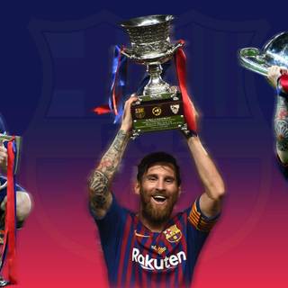 Messi trophies wallpaper
