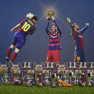 Messi trophies wallpaper