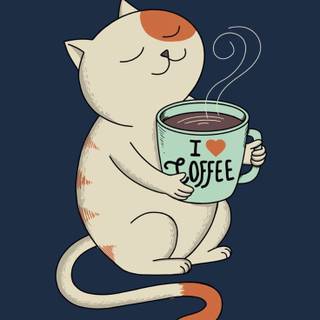 Coffee cat wallpaper