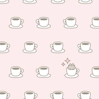 Coffee cat wallpaper