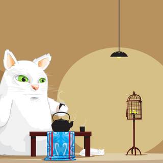 Coffee cat wallpaper