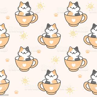 Coffee cat wallpaper