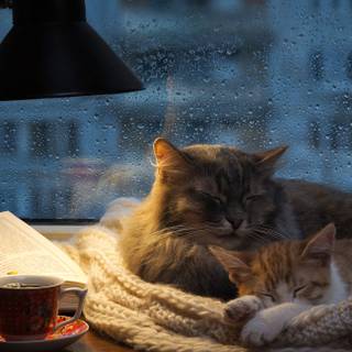 Coffee cat wallpaper