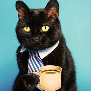 Coffee cat wallpaper
