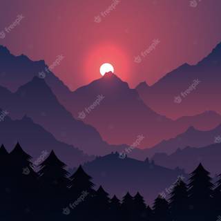 Vector mountains wallpaper