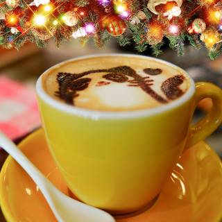 Coffee cat wallpaper