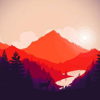 Vector mountains wallpaper