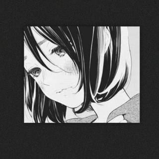 Anime girl aesthetic black and white wallpaper