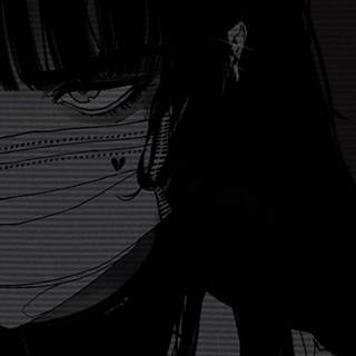 Anime girl aesthetic black and white wallpaper