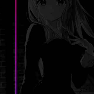 Anime girl aesthetic black and white wallpaper