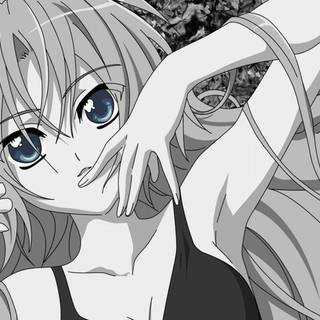 Anime girl aesthetic black and white wallpaper