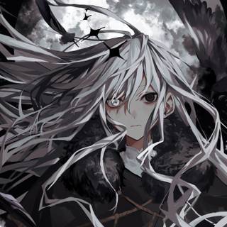 Anime girl aesthetic black and white wallpaper