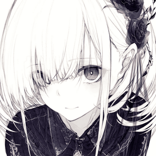 Anime girl aesthetic black and white wallpaper