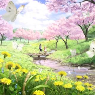 Anime spring art wallpaper