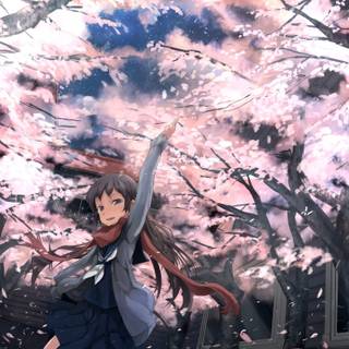 Anime spring art wallpaper