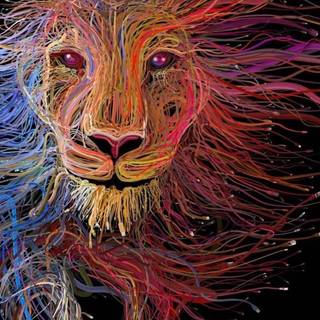 Vibrant line art wallpaper