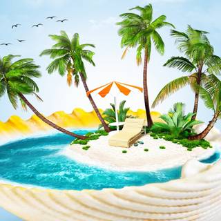 Umbrella summer wallpaper