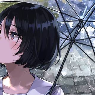 Rain anime girl wallpaper