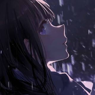 Rain anime girl wallpaper