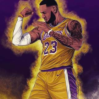 Lakers players cartoon wallpaper