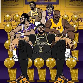 Lakers players cartoon wallpaper