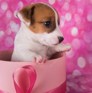 Pink cute dog wallpaper