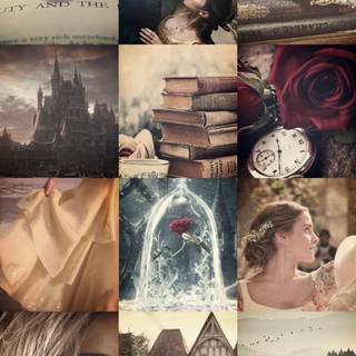 Beauty and The Beast collage wallpaper