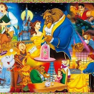 Beauty and The Beast collage wallpaper