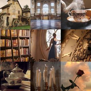 Beauty and The Beast collage wallpaper