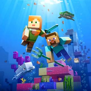 Minecraft Drowned wallpaper