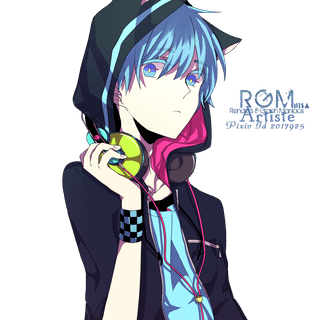 Anime cat boy blue wallpaper