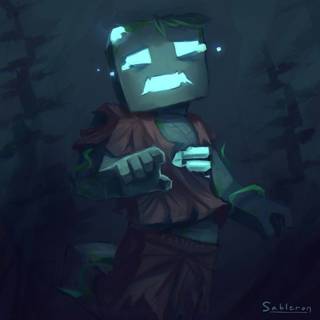 Minecraft Drowned wallpaper