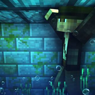 Minecraft Drowned wallpaper