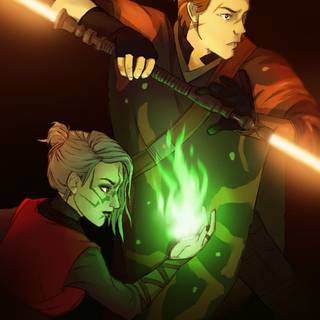 Cal Kestis and Merrin wallpaper