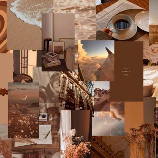 Collage brown wallpaper