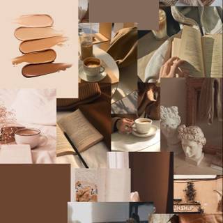 Collage brown wallpaper