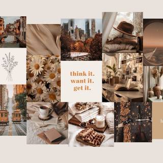 Collage brown wallpaper