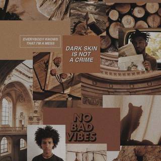 Collage brown wallpaper