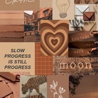 Collage brown wallpaper