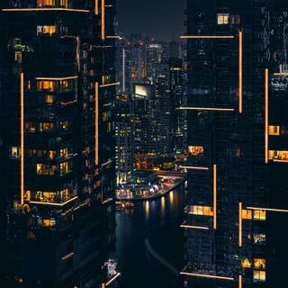 Black buildings wallpaper