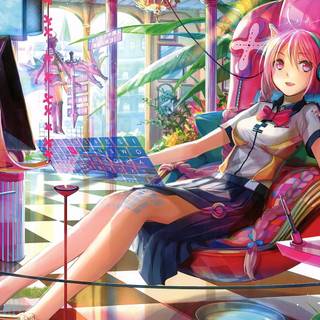 Tech anime girl wallpaper